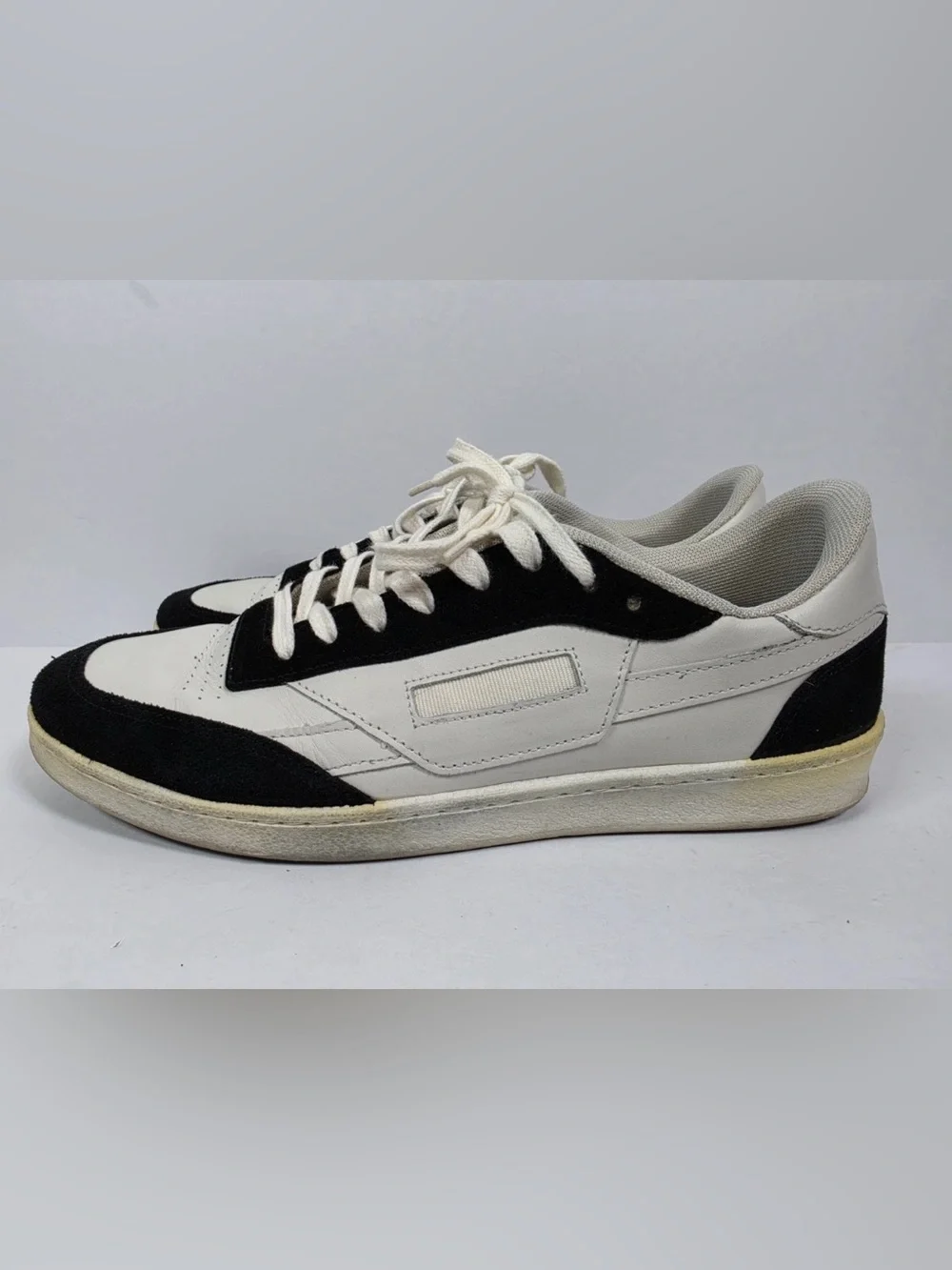 Oliver Cabell Men’s GAT Sneakers White Black Leather Suede Made Italy Size 44 10